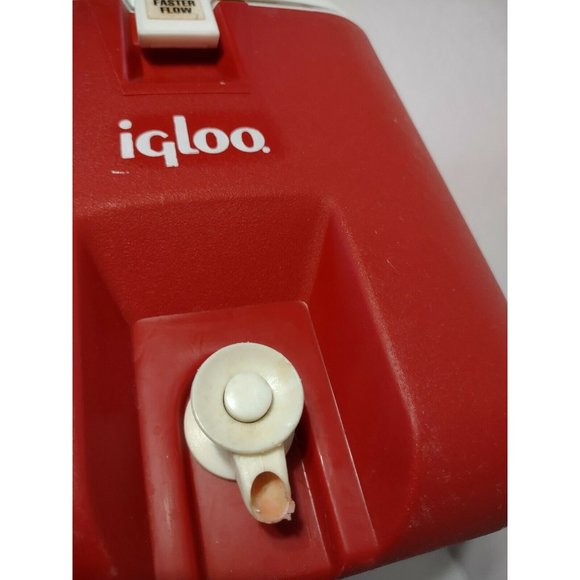 Vintage Igloo Snowflake Water Cooler Jug Ice Chest Square 1 Gallon Spout Red - Picture 7 of 9
